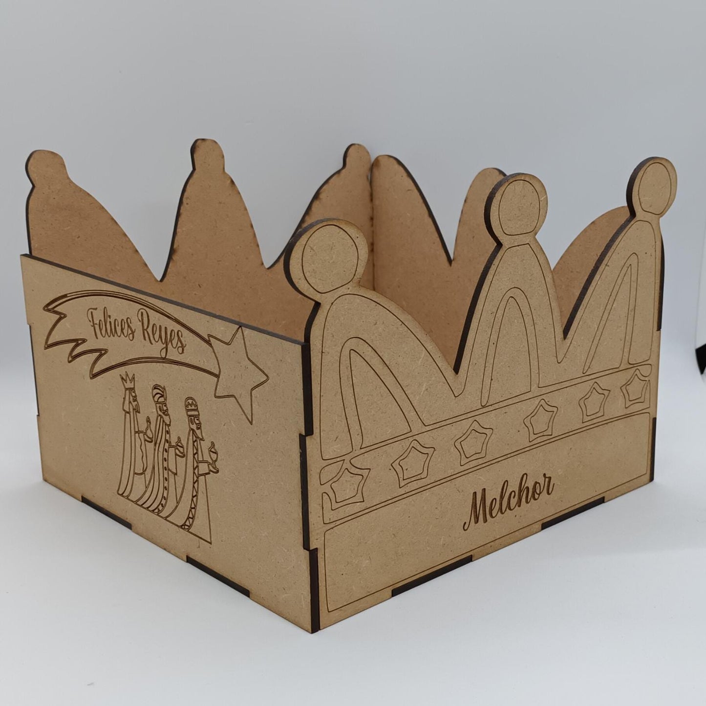 CORONA REYES MAGOS MADERA PERSONALIZADA