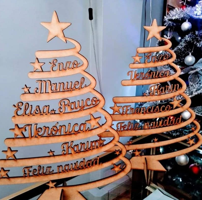 ÁRBOL DE NAVIDAD MADERA PERSONALIZADO