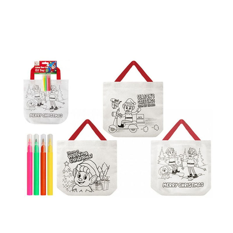 Bolsa para colorear de Elfos con rotuladores – 3 modelos