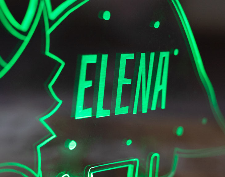 Lámpara de metacrilato "Dinosaurio"