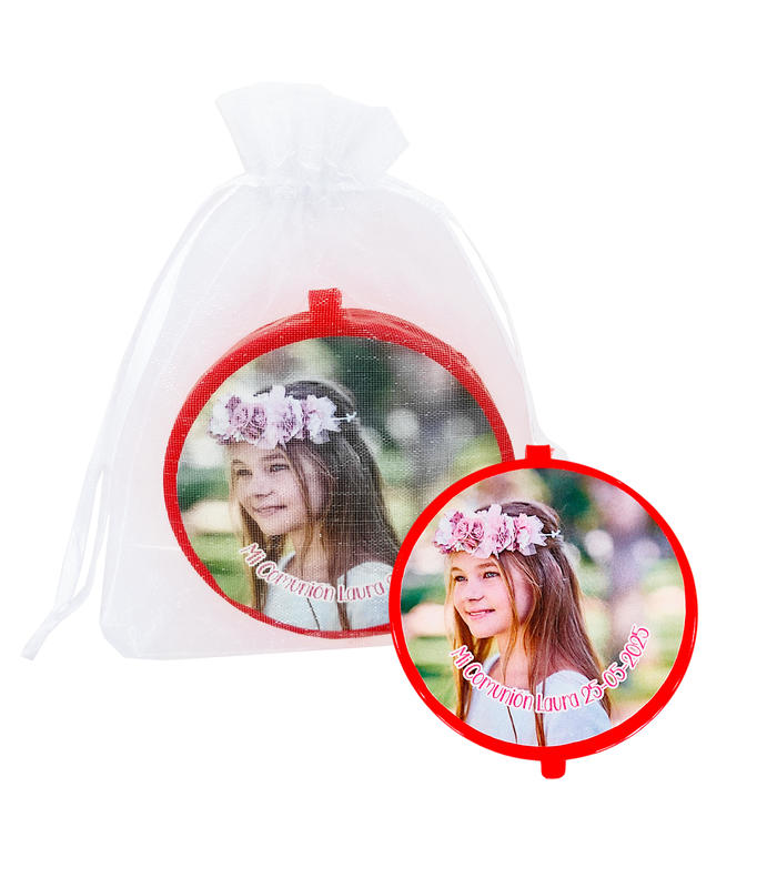 ESPEJO ROJO PERSONALIZADO CON FOTO