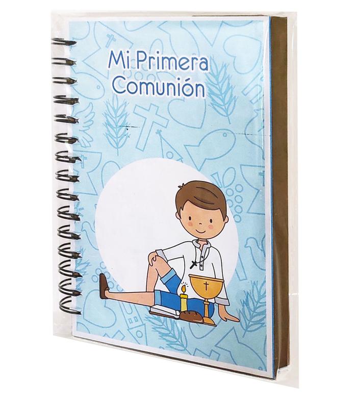 LIBRETA NIÑO COMUNIÓN AZUL