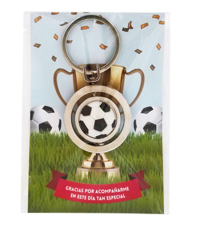 LLAVERO PLATEADO BALÓN EN CARTÓN FUTBOL
