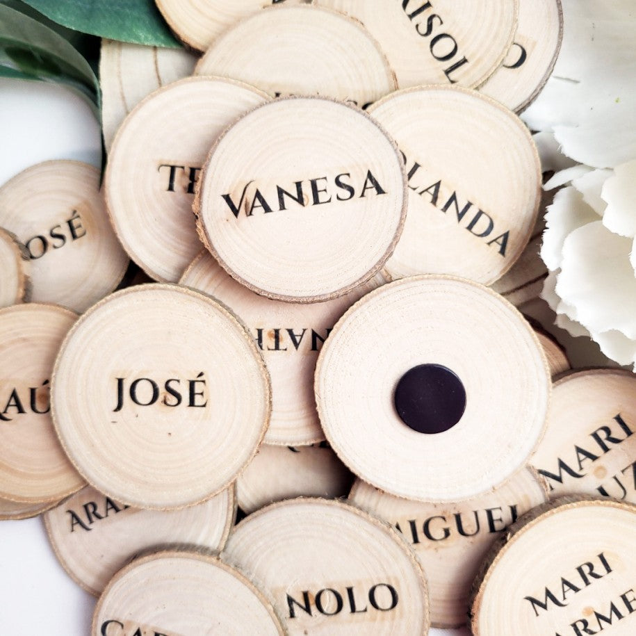 Marcasitios Rodaja de Madera con imán
