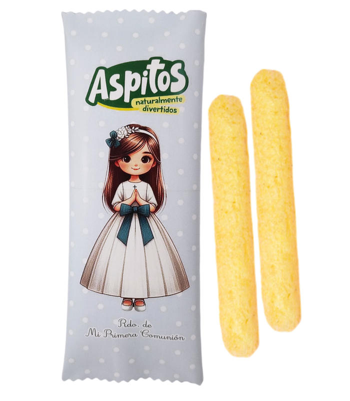 PAQUETE ASPITOS NIÑA COMUNIÓN LUNARES AZUL