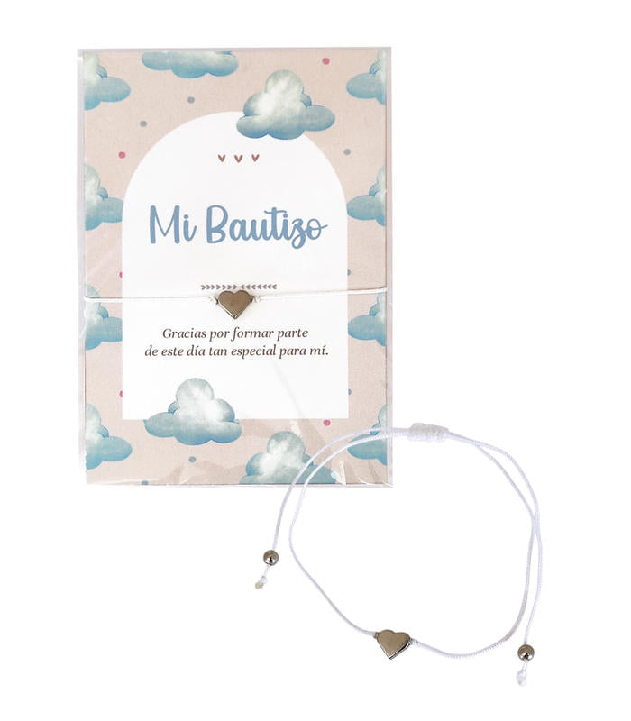 PULSERA BAUTIZO CORAZÓN PLATA