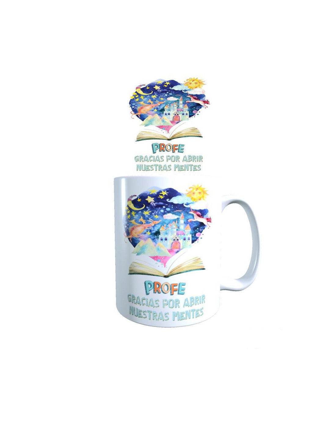 TAZA FRASE PROFE GRACIAS POR ABRIR NUESTRAS MENTES