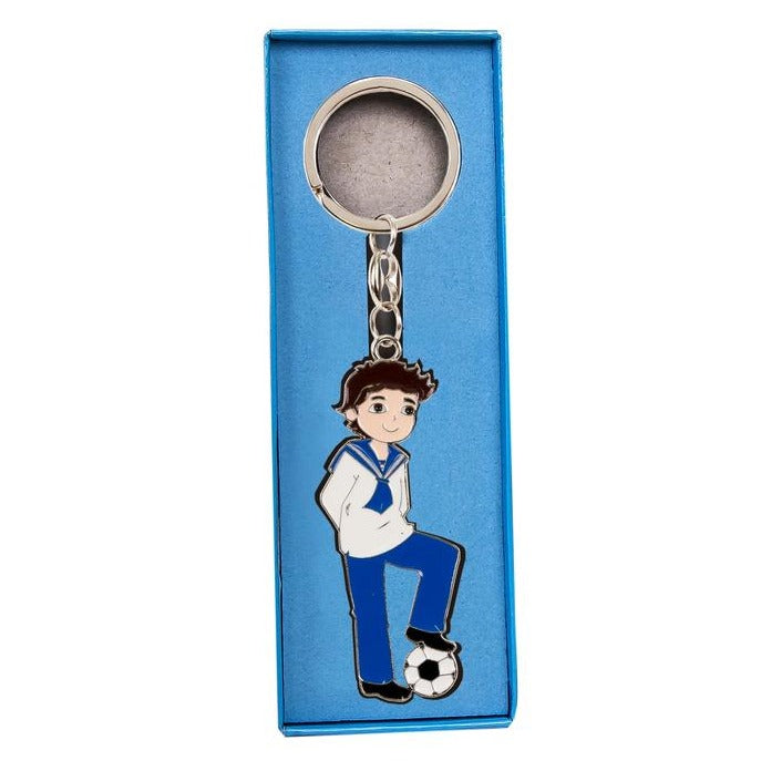 LLAVERO NIÑO MARINERO EN CAJA AZUL