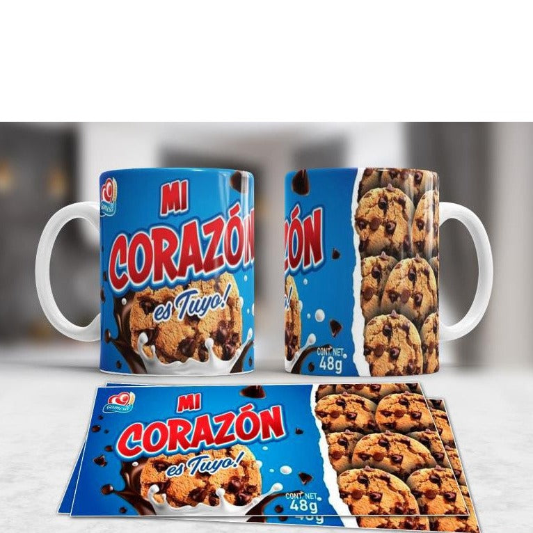 TAZA FRASE CHOCO MI CORAZON ES TUYO