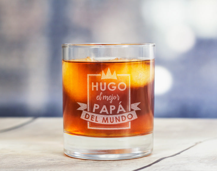 Vaso de Whisky "El mejor papá del mundo"