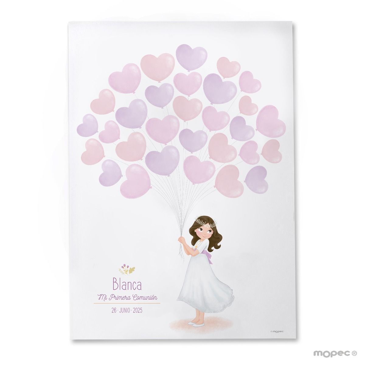 Lámina árbol de huellas Comunión niña falda