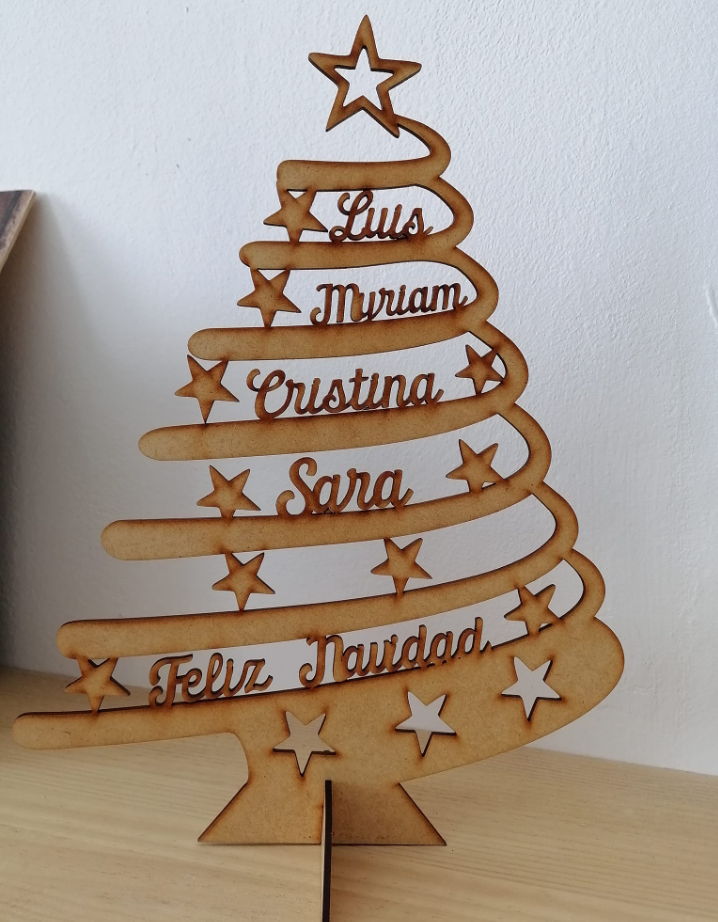ÁRBOL DE NAVIDAD MADERA PERSONALIZADO