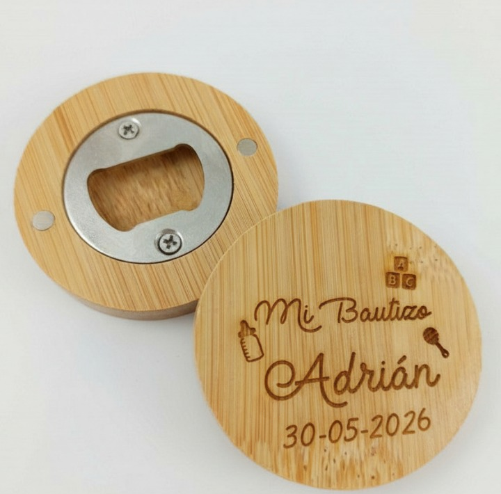 Abridor Bambú personalizado Bautizo
