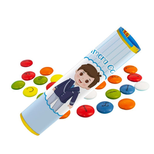 Bote de Lacasitos con Adhesivo "Mi Primera Comunión" (Personalizable)