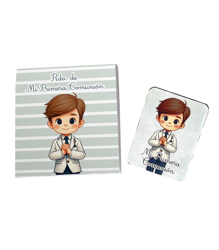 CAJA NIÑO COMUNIÓN VERDE CON IMÁN