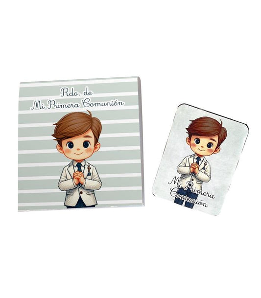 CAJA NIÑO COMUNIÓN VERDE CON IMÁN