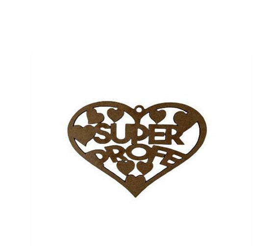 COLGANTE FRASE CORAZÓN SUPER PROFE