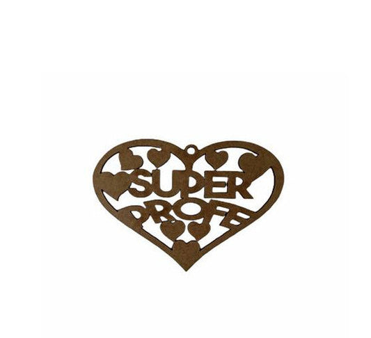 COLGANTE FRASE CORAZÓN SUPER PROFE