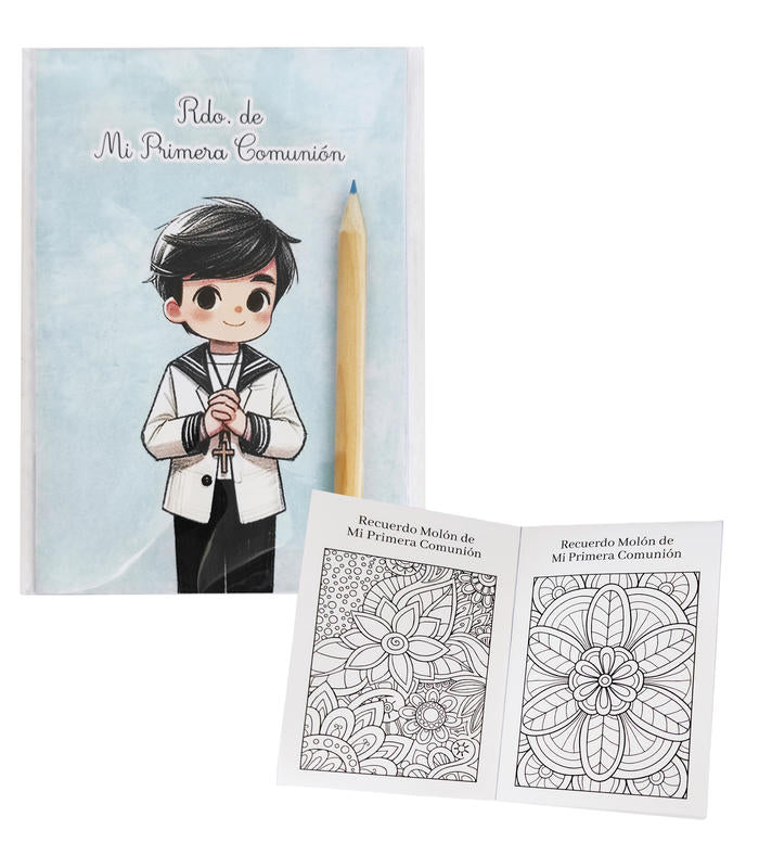 CUADERNO PARA COLOREAR C/LAPIZ NIÑO AZUL