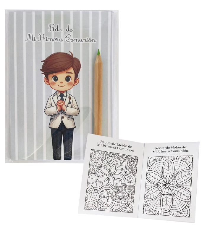 CUADERNO PARA COLOREAR C/LAPIZ NIÑO VERDE