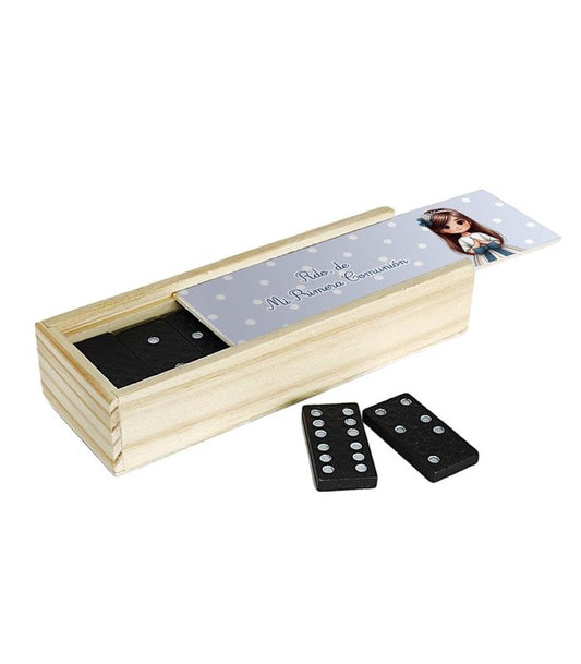 Dominó Personalizado Comunión Niña Azul