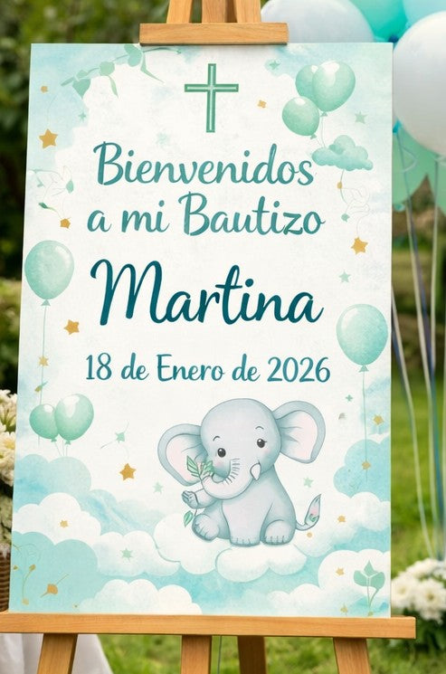 CARTEL BIENVENIDA BAUTIZO