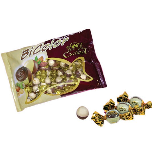 BOMBON BICOLOR RELLENO AVELLANA 80U. APROX.
