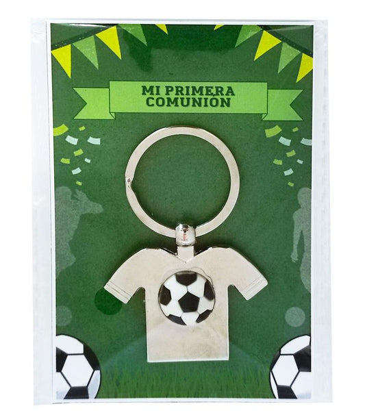 LLAVERO CAMISETA BALÓN EN TARJETA COMUNIÓN