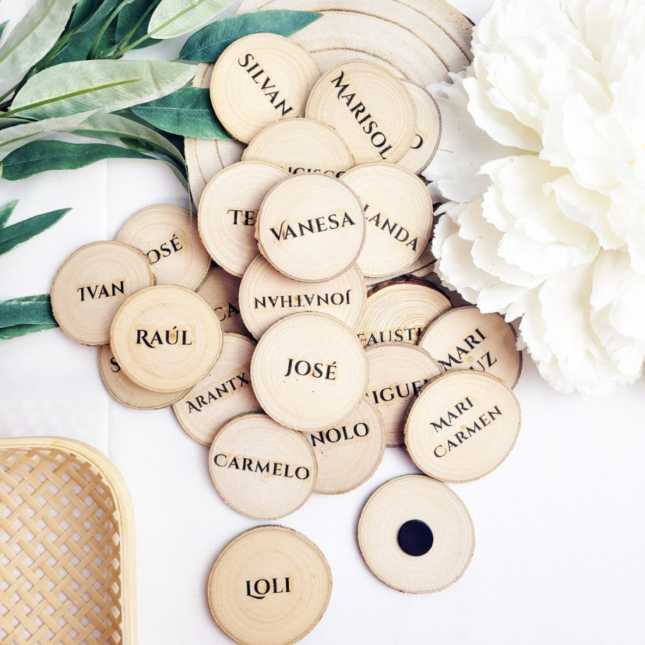 Marcasitios Rodaja de Madera con imán