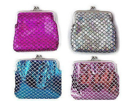 MONEDERO CIERRE METAL ESCAMAS BRILLO SIRENA