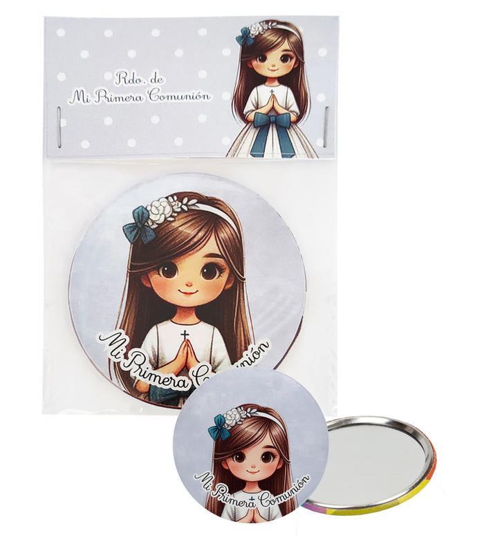 PACK ESPEJO NIÑA LUNARES AZUL