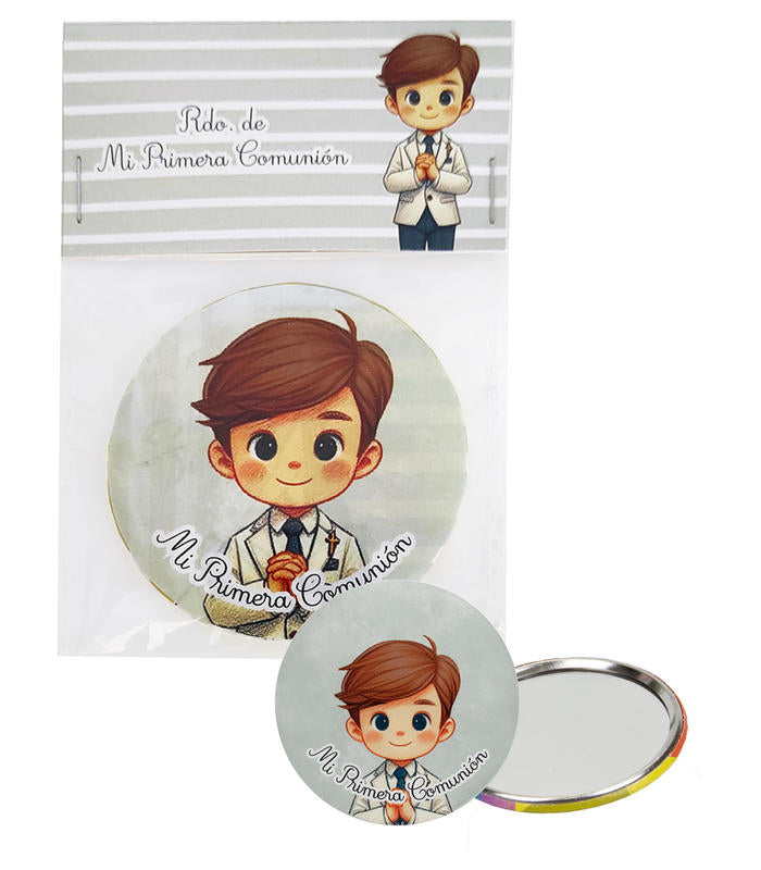 PACK ESPEJO NIÑO FONDO VERDE RAYAS