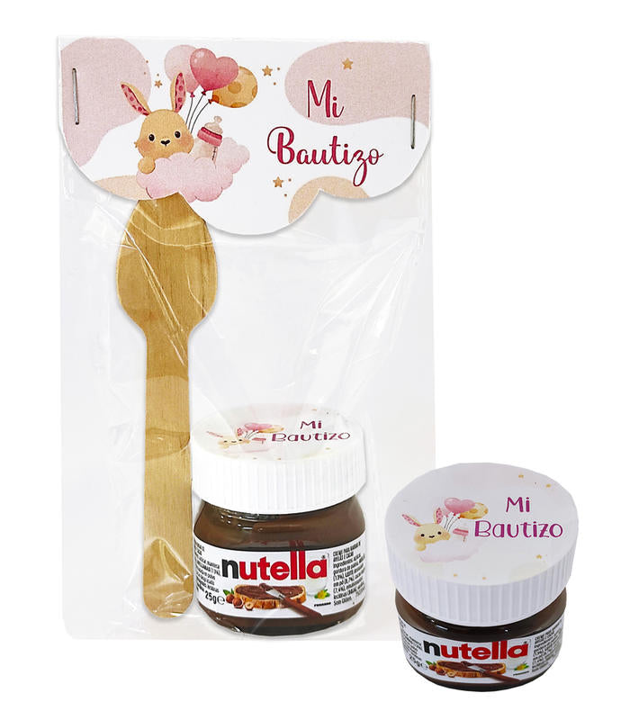 PACK NIÑA BAUTIZO NUTELLA Y CUCHARA
