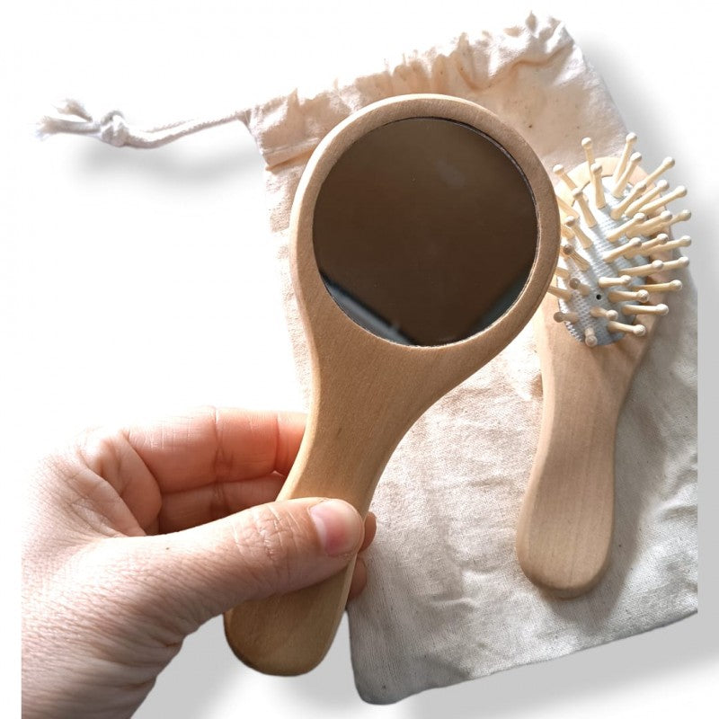 Set de cepillo y espejo grabado