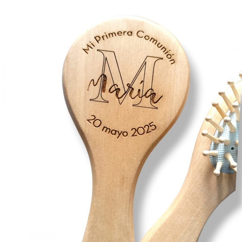 Set de cepillo y espejo grabado