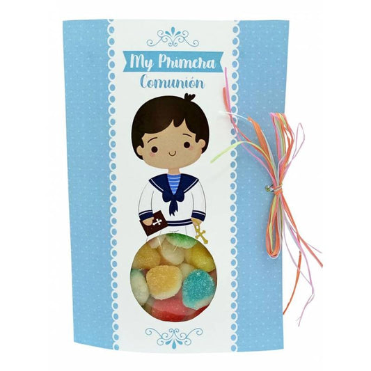 Tarjeta con gominolas Mi primera Comunión Niño