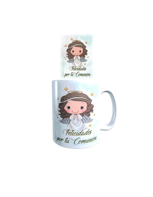 TAZA FRASE FELIZ COMUNIÓN ANGELITA