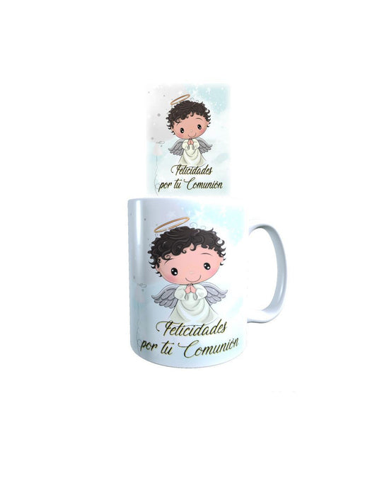 TAZA FRASE FELIZ COMUNIÓN ANGELITO
