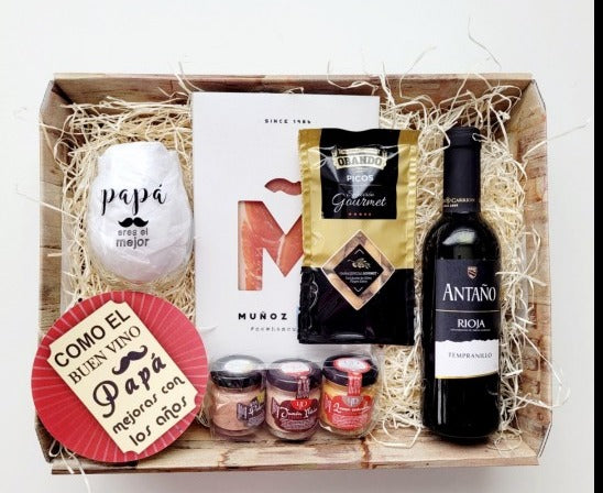 Cesta Gourmet "Como El Buen Vino Papá Mejoras Con Los Años"