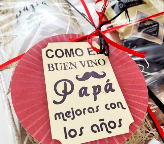 Cesta Gourmet "Como El Buen Vino Papá Mejoras Con Los Años"