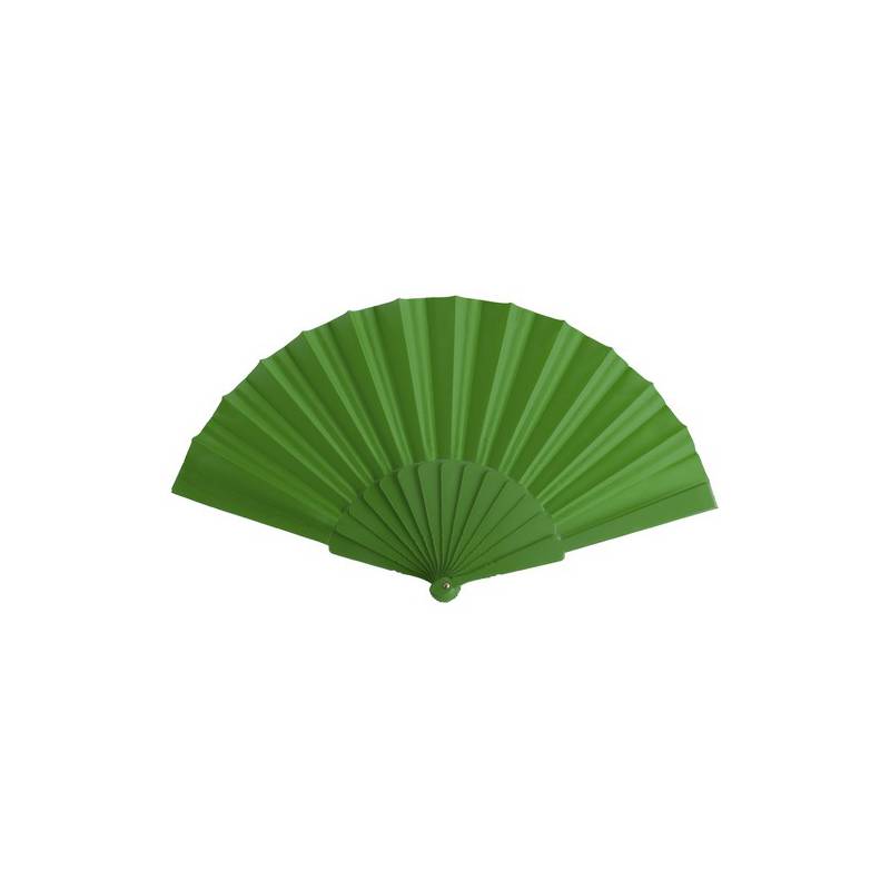 ABANICO DE TELA Y PVC PRESENTADO EN CAJA DE REGALO