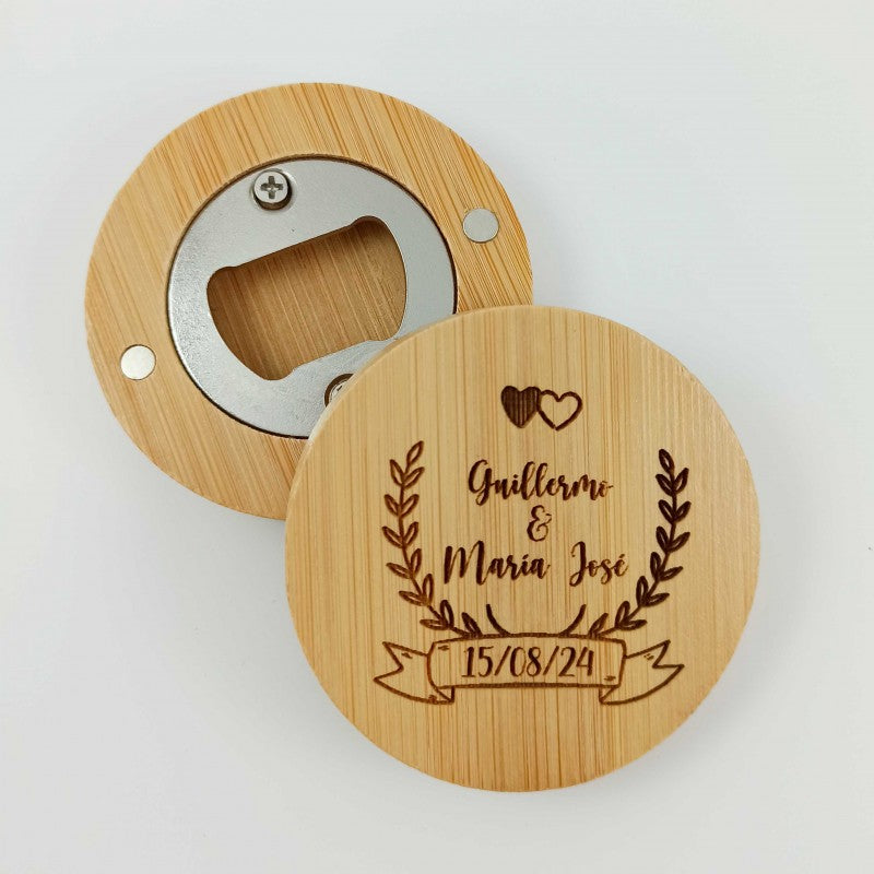 Abridor Bambú personalizado Boda