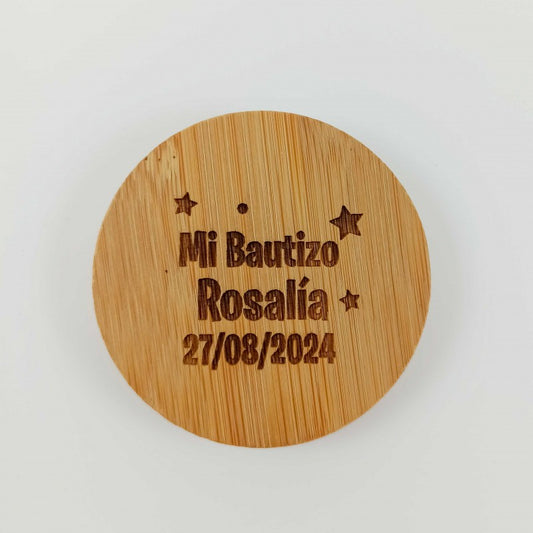 Abridor Bambú personalizado Bautizo