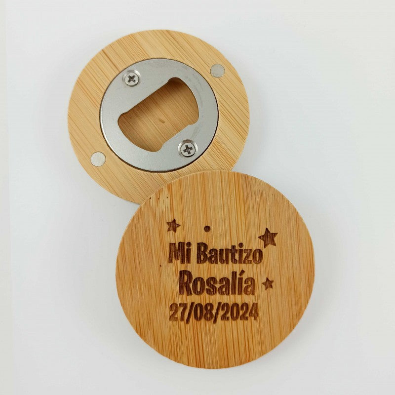 Abridor Bambú personalizado Bautizo