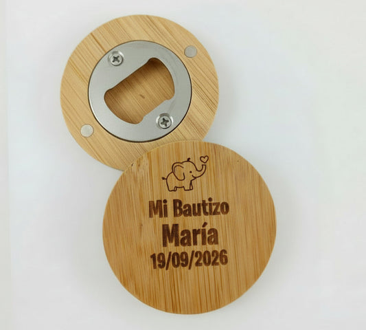 Abridor Bambú personalizado Bautizo