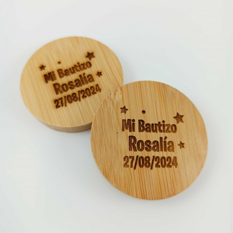 Abridor Bambú personalizado Bautizo