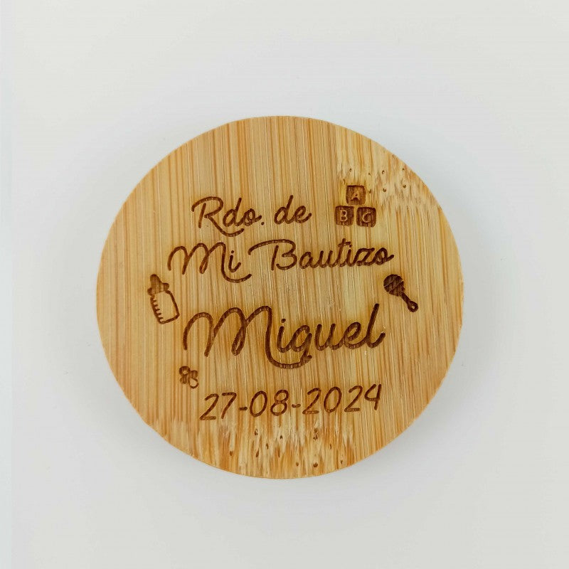 Abridor Bambú personalizado Bautizo