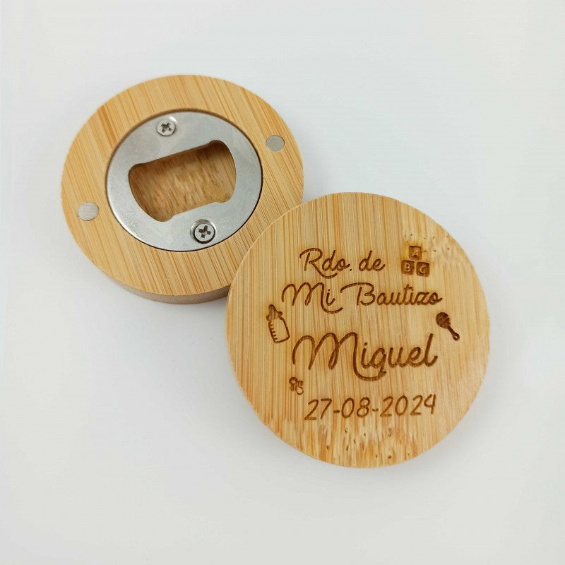 Abridor Bambú personalizado Bautizo