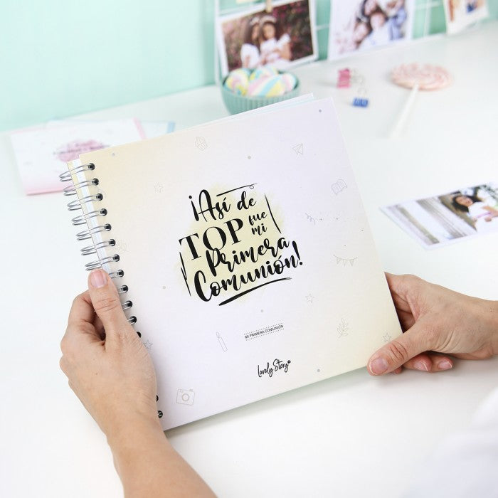 Álbum de fotos Comunión amarillo - Así de top fue mi Primera Comunión