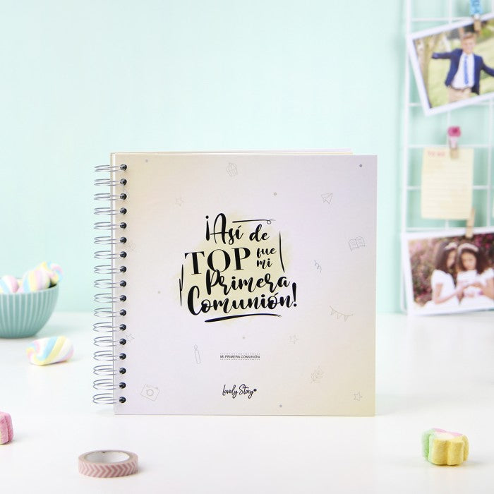Álbum de fotos Comunión amarillo - Así de top fue mi Primera Comunión
